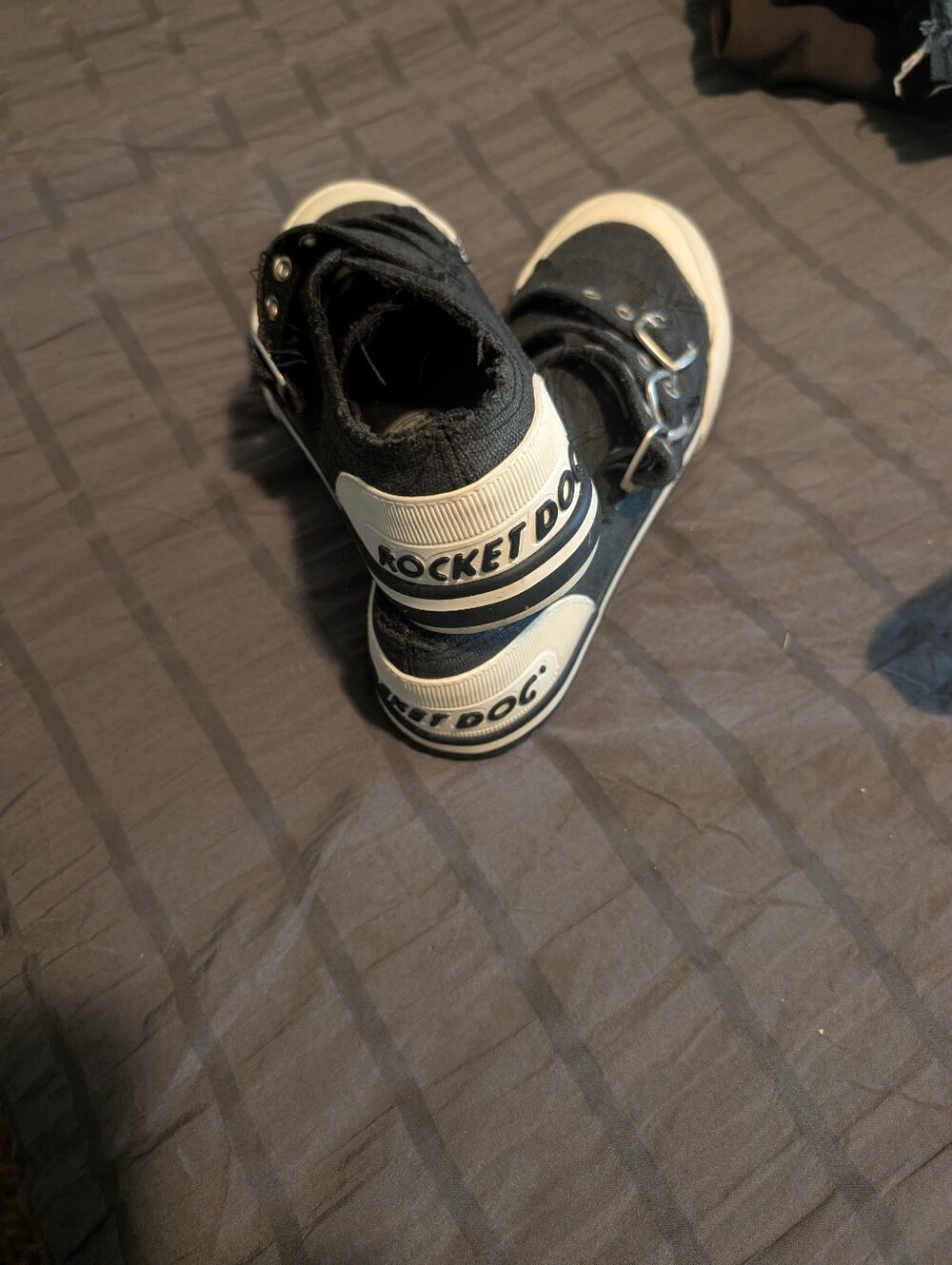 Rocket Dog Black Canvas Buckle Sneakers with White Toe - Picture 2 of 6